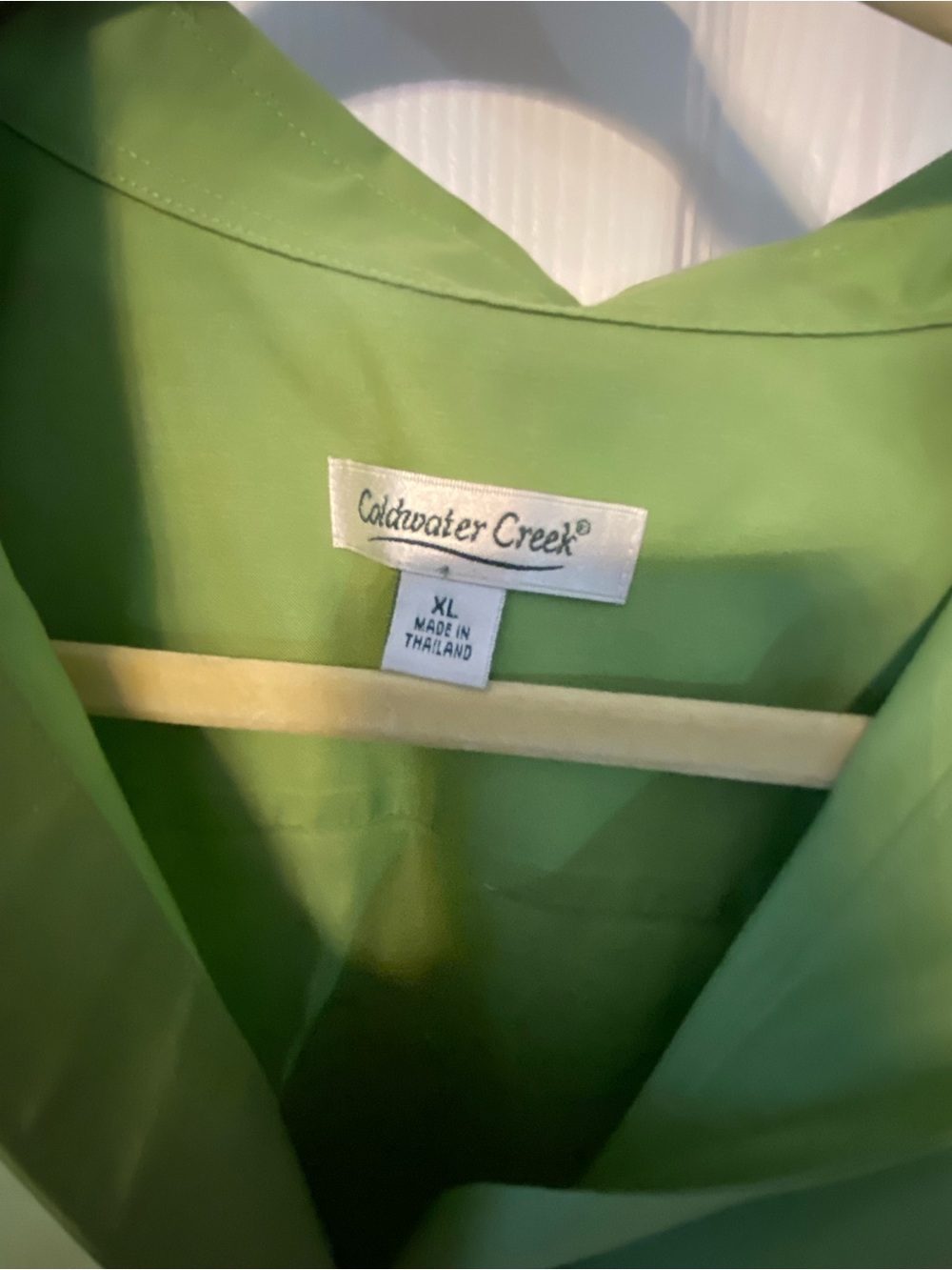 Coldwater Creek Lime Green Button Front Blouse - Picture 3 of 8